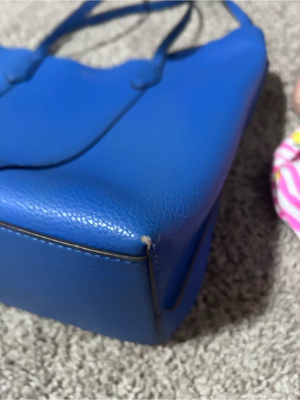 Tory Burch Blue Tote with Red Trim - Picture 8 of 14